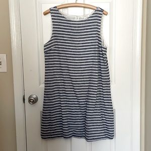 Blue and White Striped Linen Dress